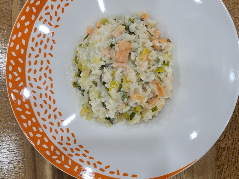 Cliquez pour zoomer ! Risotto poireaux et saumon fumé Thermomix par valmorlys
