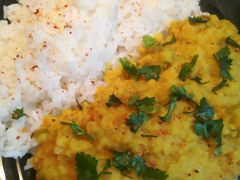 Cliquez pour zoomer ! Dhal d’aubergine et de lentilles corail Thermomix par dowilla