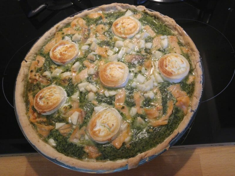 Cliquez pour zoomer ! Tarte épinards, saumon et chèvre Thermomix par Emilie Milie