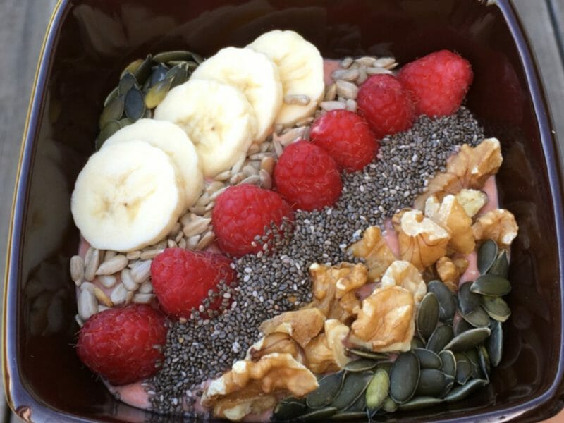 Cliquez pour zoomer ! Smoothie bowl framboise, mangue, banane Thermomix par nana40