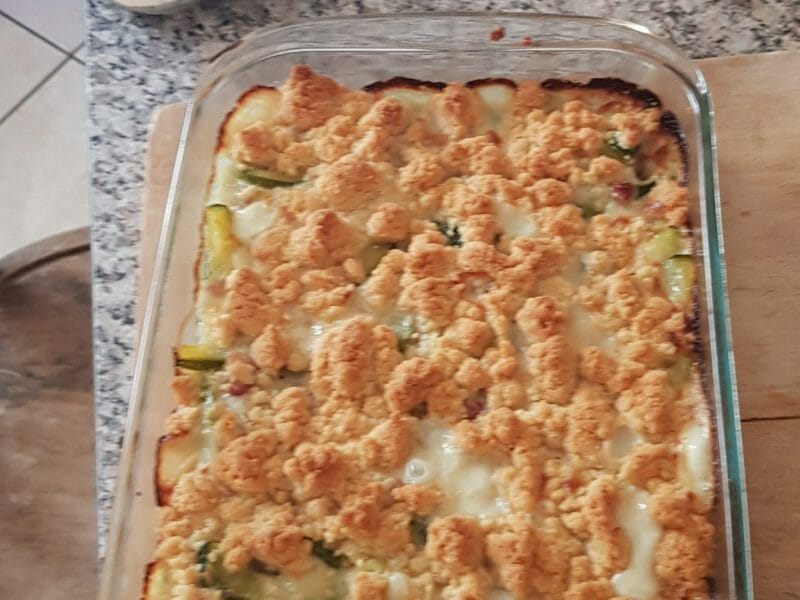 Cliquez pour zoomer ! Crumble courgettes, chèvre et lardons Thermomix par Poterala
