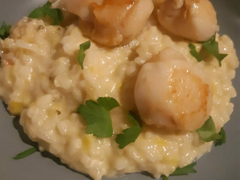 Cliquez pour zoomer ! Risotto aux Saint Jacques et poireaux Thermomix par AnneGa26