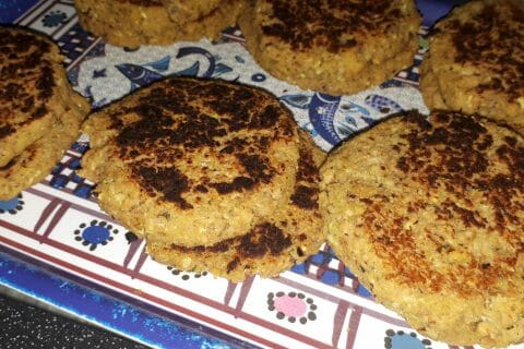Cliquez pour zoomer ! Steaks lentilles, pois chiches, courgettes au Thermomix