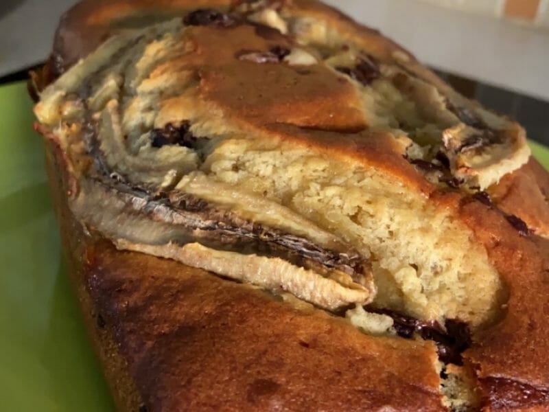 Cliquez pour zoomer ! Cake banane et pépites de chocolat Thermomix par Micheline20