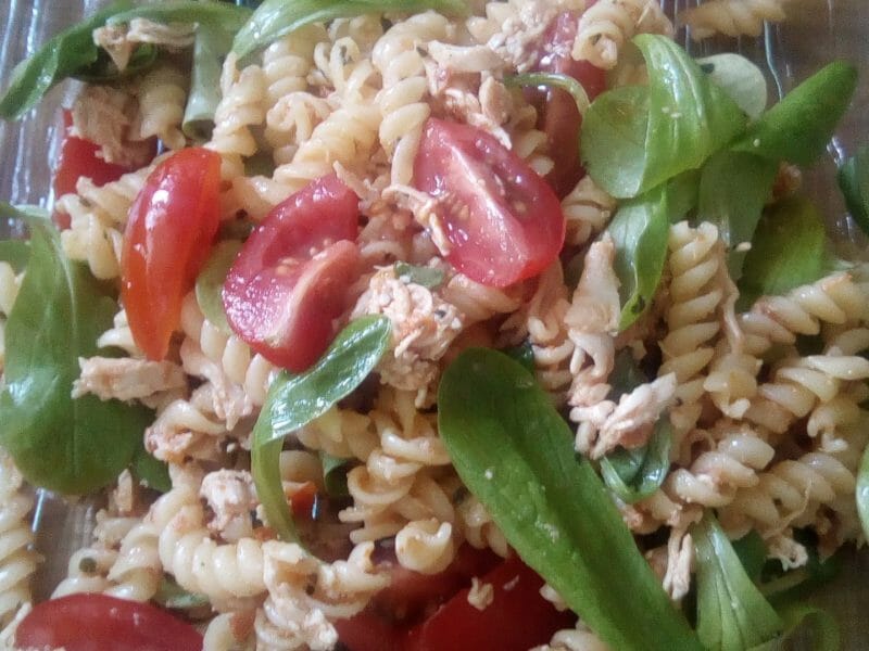 Cliquez pour zoomer ! Salade de poulet au pesto rosso Thermomix par bibinethermo