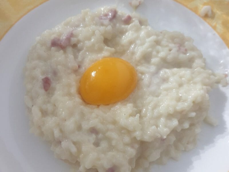 Cliquez pour zoomer ! Risotto façon carbonara Thermomix par caromi