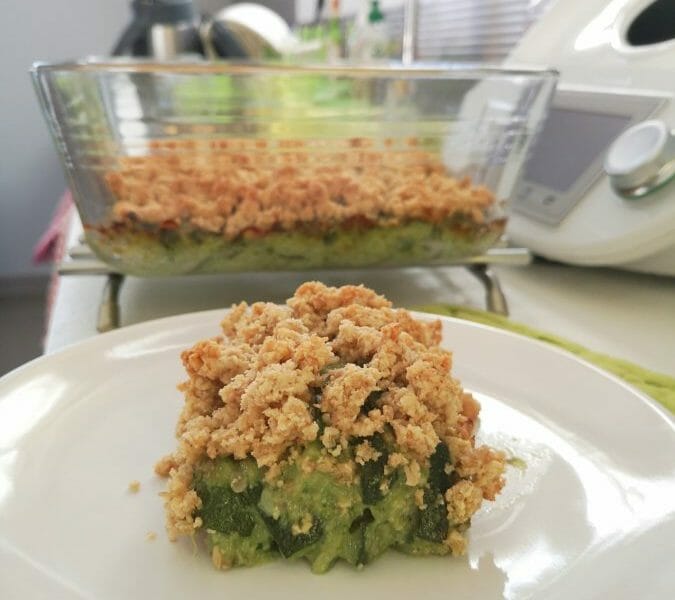 Cliquez pour zoomer ! Crumble courgettes, basilic et parmesan Thermomix par Melia67