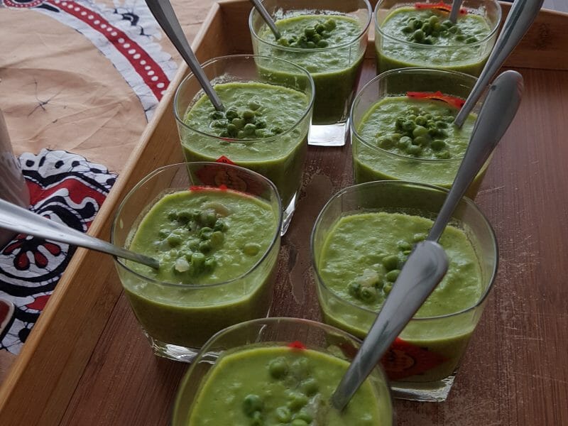 Cliquez pour zoomer ! Crème de petits pois à la mozzarella Thermomix par Nanou92