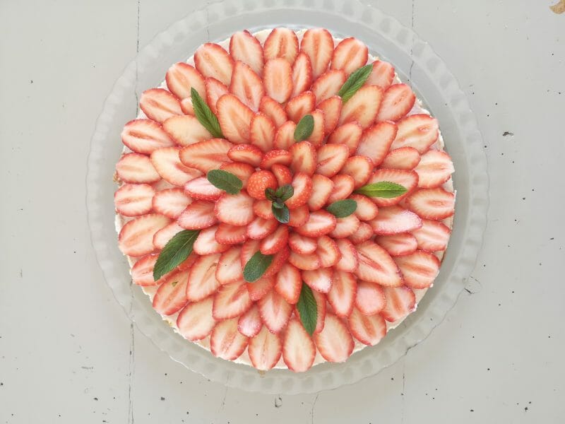 Cliquez pour zoomer ! Tarte aux fraises sans cuisson Thermomix par Pastiwi