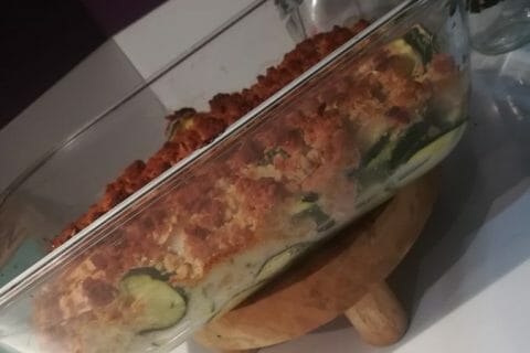 Cliquez pour zoomer ! Crumble courgettes, chèvre et lardons Thermomix par Steph.Elsa