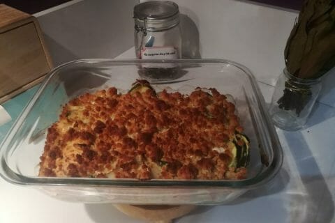 Cliquez pour zoomer ! Crumble courgettes, chèvre et lardons Thermomix par Steph.Elsa