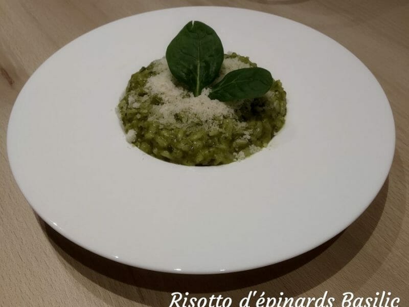 Cliquez pour zoomer ! Risotto au pesto d’épinards et basilic Thermomix par miimiie