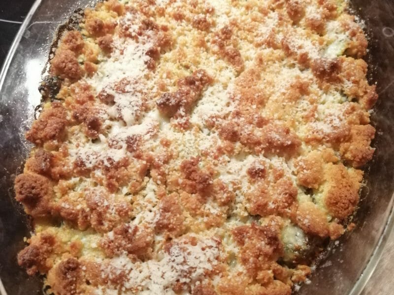 Cliquez pour zoomer ! Crumble courgettes, basilic et parmesan Thermomix par Alexs25