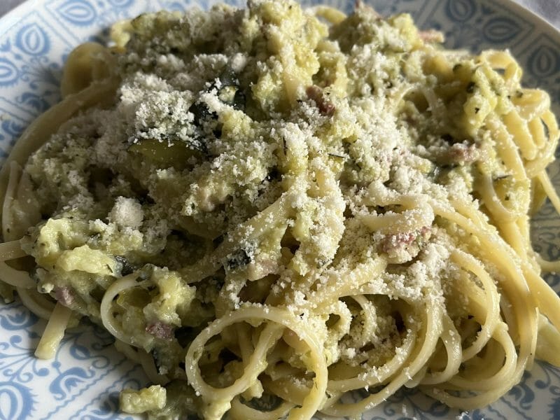 Cliquez pour zoomer ! Pâtes aux courgettes façon carbonara Thermomix par HeleneD75