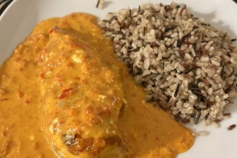 Cliquez pour zoomer ! Poulet à la crème de poivrons Thermomix par HeleneD75