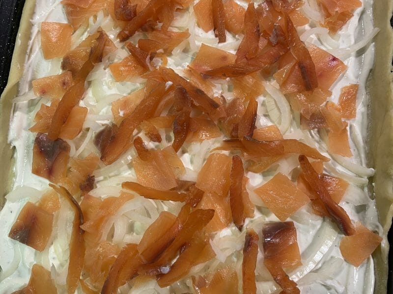 Cliquez pour zoomer ! Tarte flambée rapide au saumon fumé Thermomix par HeleneD75