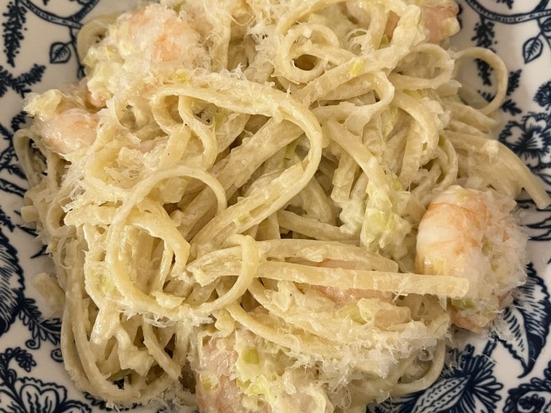 Cliquez pour zoomer ! Linguine aux poireaux et aux crevettes Thermomix par HeleneD75