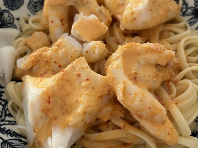 Cliquez pour zoomer ! Duo de poissons au curry rouge et tagliatelles fraîches Thermomix par HeleneD75