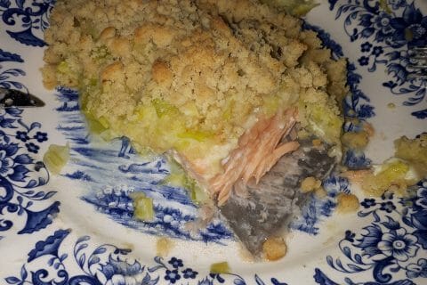 Cliquez pour zoomer ! Crumble de saumon et poireaux au Thermomix