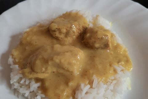 Blancs de poulet sauce moutarde et curry au Thermomix - Cookomix