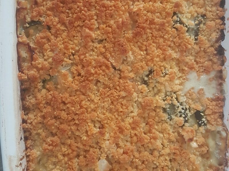 Cliquez pour zoomer ! Crumble courgettes, chèvre et lardons Thermomix par ShakiSab