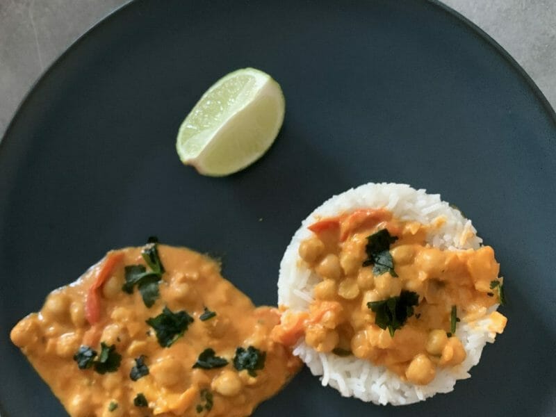 Cliquez pour zoomer ! Curry de pois chiches au lait de coco Thermomix par Nanoouudeh