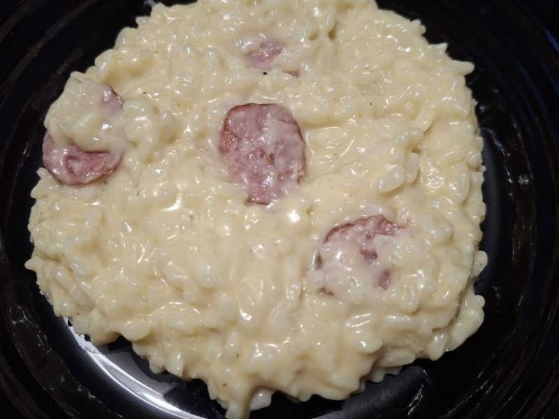 Cliquez pour zoomer ! Risotto à la saucisse fumée et au comté Thermomix par Enolamelie