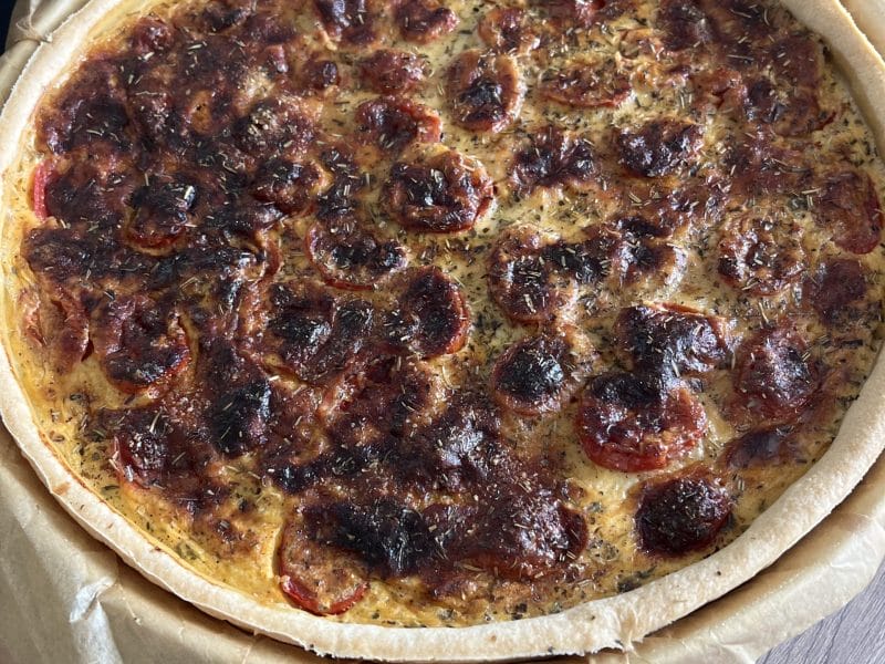 Cliquez pour zoomer ! Tarte aux tomates cerises et parmesan Thermomix par Manouille86