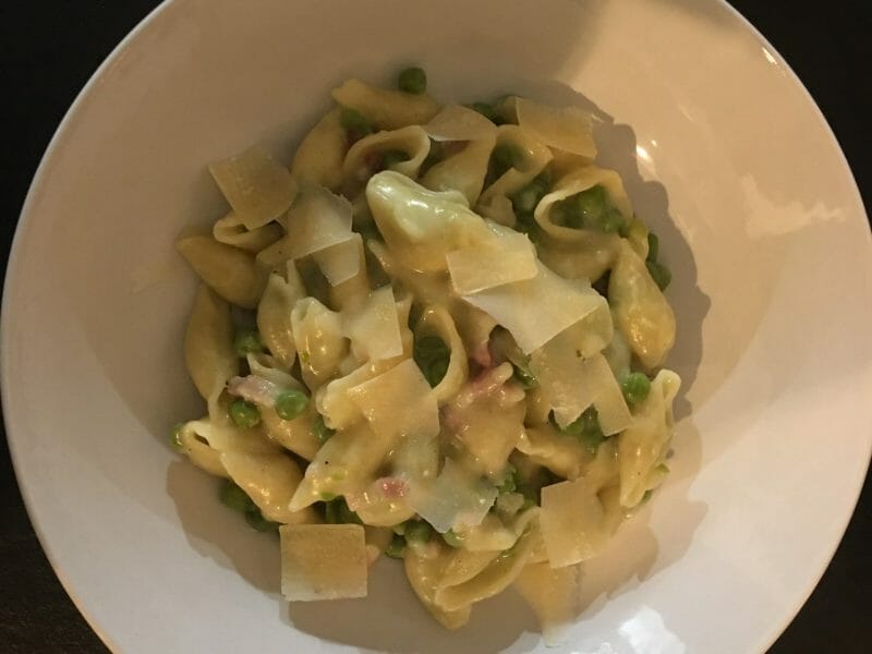 Cliquez pour zoomer ! Pâtes aux petits pois et lardons Thermomix par Manouille86