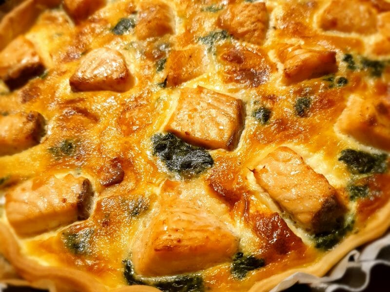 Cliquez pour zoomer ! Tarte épinards, saumon et chèvre Thermomix par MagMorin
