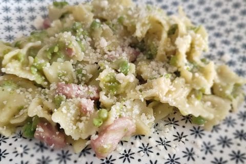 Cliquez pour zoomer ! Pâtes aux petits pois et lardons Thermomix par @steph76