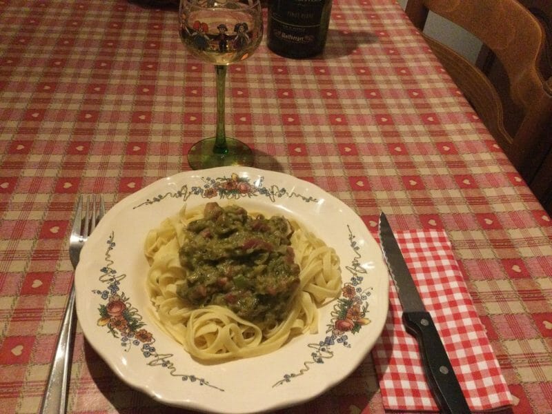 Cliquez pour zoomer ! Tagliatelles à la crème de poireaux Thermomix par Bredala