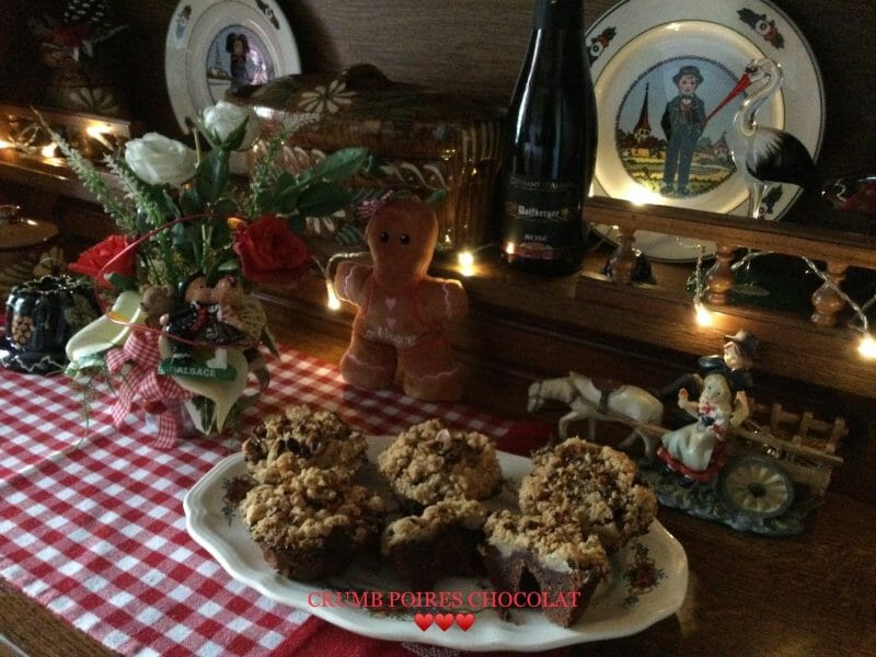 Cliquez pour zoomer ! Crumb cake poires et chocolat Thermomix par Bredala