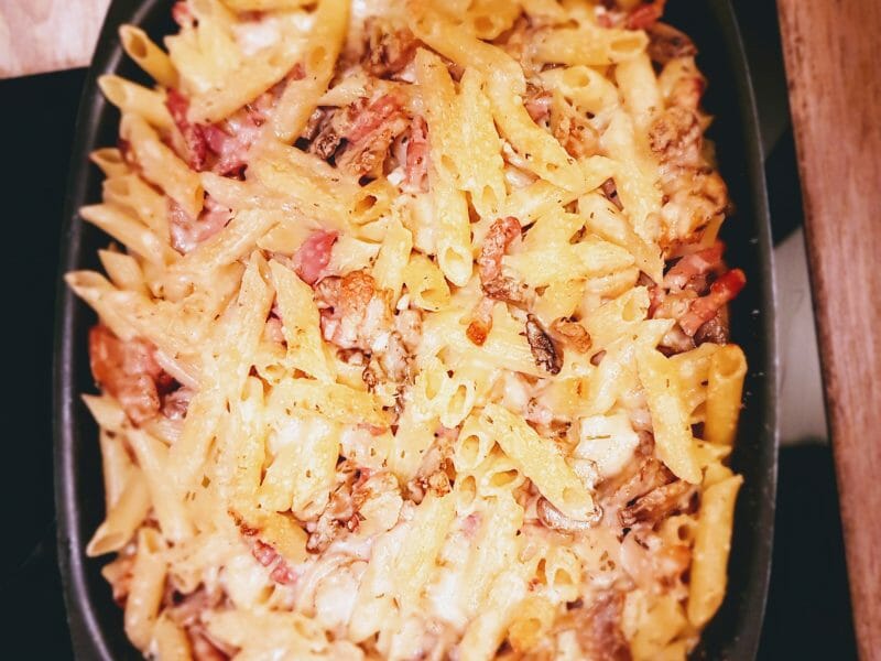 Cliquez pour zoomer ! Gratin de pennes aux champignons Thermomix par LaReine