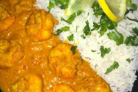 Cliquez pour zoomer ! Curry de crevettes au lait de coco au Thermomix