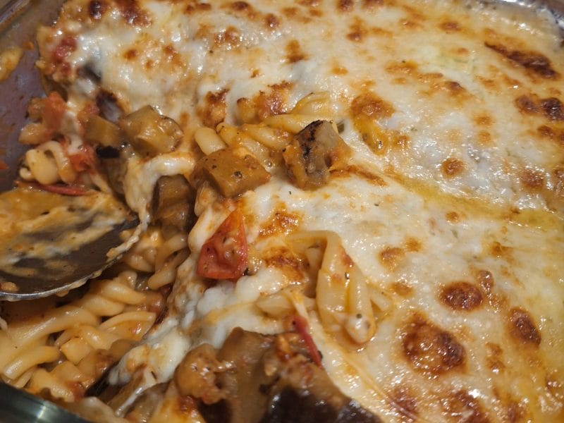 Cliquez pour zoomer ! Gratin de pâtes aux aubergines et tomates cerises Thermomix par BbAM