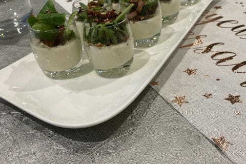 Cliquez pour zoomer ! Verrine de mousse de chou-fleur et crevettes Thermomix par VirgandCo