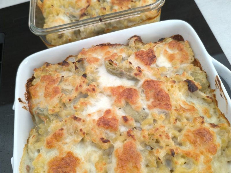Cliquez pour zoomer ! Gratin de pâtes aux épinards et artichauts Thermomix par Laureline 💕