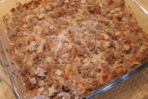 Cliquez pour zoomer ! Gratin de crozets aux courgettes et saumon fumé au Thermomix