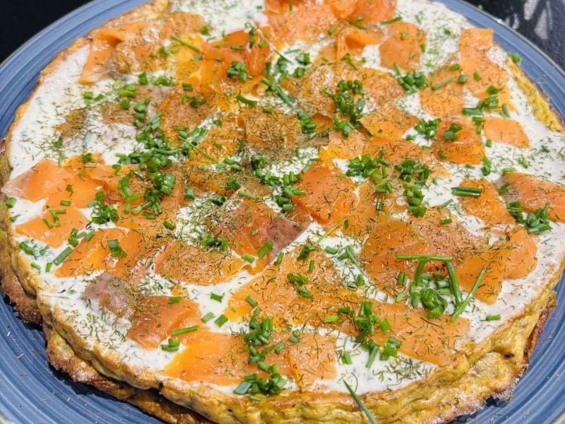 Cliquez pour zoomer ! Galette de légumes et saumon fumé Thermomix par Sylvie