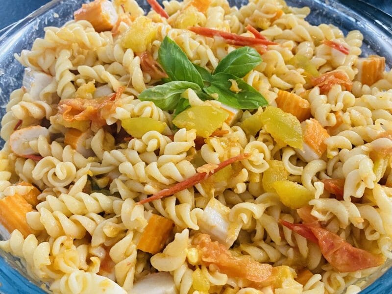Cliquez pour zoomer ! Salade de pâtes au thon, courgettes et tomates cerises Thermomix par Sylvie