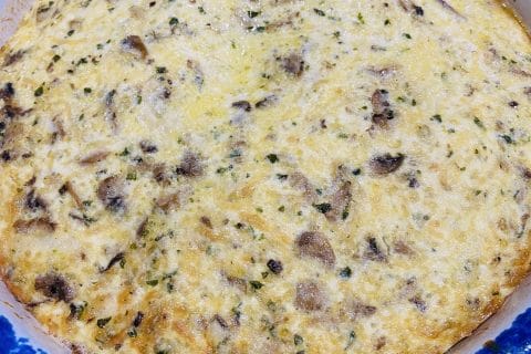 Cliquez pour zoomer ! Tortilla de champignons à l’ail Thermomix par Sylvie