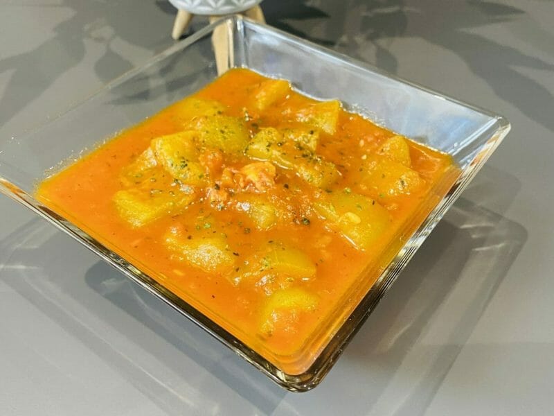 Cliquez pour zoomer ! Concombre cuit lardons tomate paprika Thermomix par Sylvie