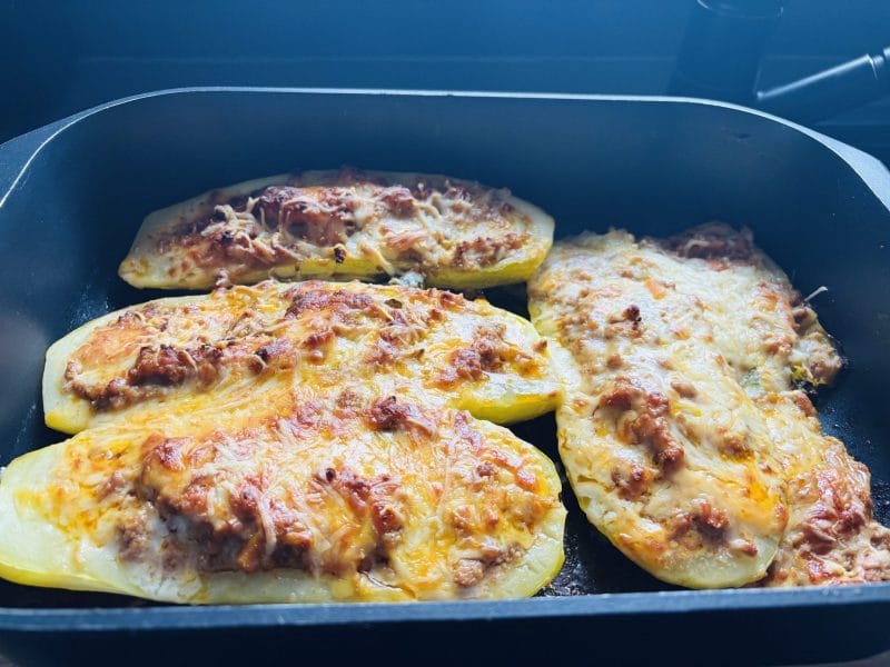 Cliquez pour zoomer ! Courgettes farcies à la viande hachée Thermomix par Sylvie