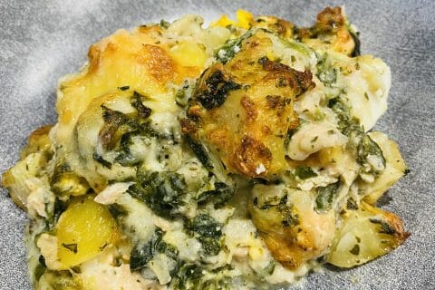 Cliquez pour zoomer ! Gratin de pommes de terre, saumon et épinards Thermomix par Sylvie