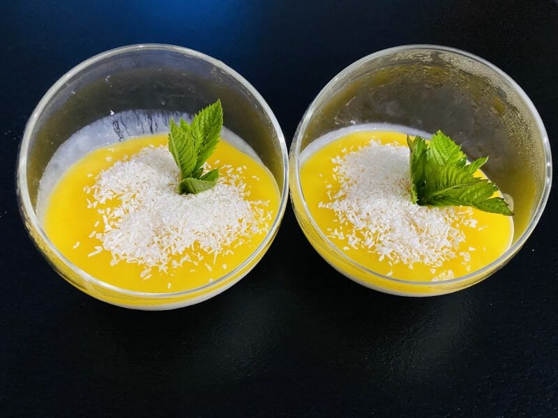 Cliquez pour zoomer ! Panna cotta coco mangue Thermomix par Sylvie