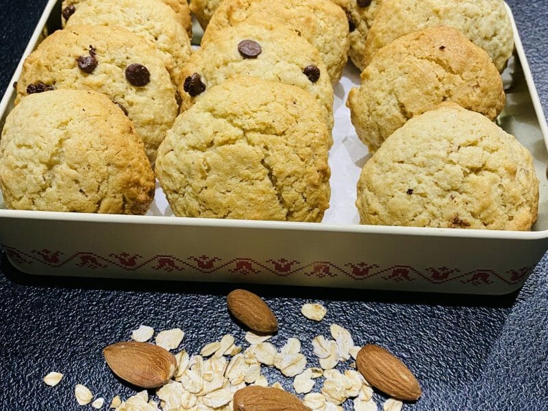 Cliquez pour zoomer ! Biscuits aux flocons d’avoine et amandes Thermomix par Sylvie