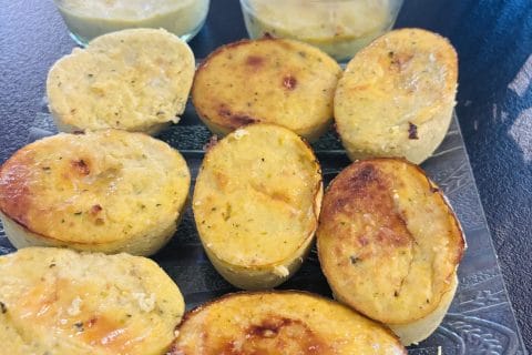 Cliquez pour zoomer ! Petits flans courgettes coeur fondant au gorgonzola Thermomix par Sylvie