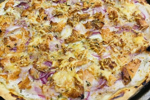 Cliquez pour zoomer ! Tarte flambée rapide au saumon fumé Thermomix par Sylvie