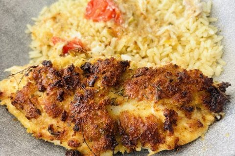 Cliquez pour zoomer ! Cabillaud en croûte d’olives vertes Thermomix par Sylvie